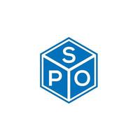 spo-Brief-Logo-Design auf schwarzem Hintergrund. spo kreative Initialen schreiben Logo-Konzept. spo Briefgestaltung. vektor