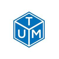 tum-Brief-Logo-Design auf schwarzem Hintergrund. tum kreative Initialen schreiben Logo-Konzept. tum Briefgestaltung. vektor