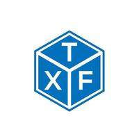 txf-Brief-Logo-Design auf schwarzem Hintergrund. txf kreative Initialen schreiben Logo-Konzept. txf-Briefgestaltung. vektor
