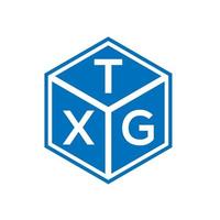 txg-Brief-Logo-Design auf schwarzem Hintergrund. txg kreative Initialen schreiben Logo-Konzept. txg-Briefgestaltung. vektor