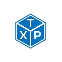 txp-Brief-Logo-Design auf schwarzem Hintergrund. txp kreative Initialen schreiben Logo-Konzept. txp Briefgestaltung. vektor