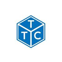 ttc-Brief-Logo-Design auf schwarzem Hintergrund. ttc kreative Initialen schreiben Logo-Konzept. ttc Briefgestaltung. vektor