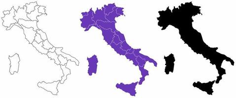 politische karte der republik italien vektor