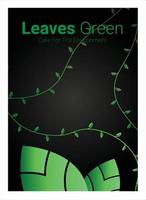 löv grön natur omslag design grön och svart färg vektor