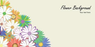 Blumenhintergrund mit schönen bunten Blumen. Frühling auf weißem Hintergrund vektor
