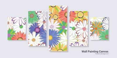 väggmålning canvas blommor bakgrund vektor