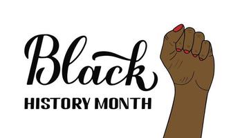 svart historia månad typografi affisch. årligt evenemang i februari för usa och i oktober i Storbritannien. vektormall för banner, flygblad, etikett, t-shirt, etc. vektor