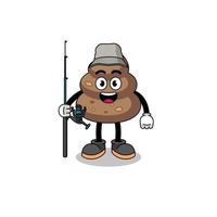 maskottchenillustration des poop-fischers vektor