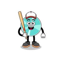 Optical Disc Maskottchen Cartoon als Baseballspieler vektor