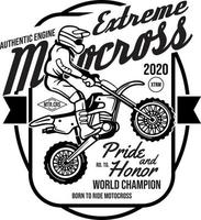 Motocross-authentisches Motor-T-Shirt-Design vektor