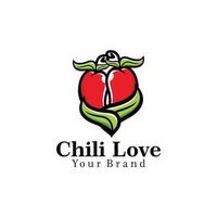 liebe Chili-Logo-Design vektor