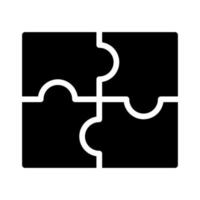 Puzzleteile schwarzes Glyphen-Symbol. Prozess der geschäftlichen Zusammenarbeit. effektive Teamarbeit im Unternehmen. Brettspiel. Schattenbildsymbol auf Leerraum. solides Piktogramm. vektor isolierte illustration