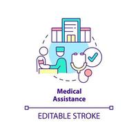 Symbol für das Konzept der medizinischen Hilfe. Gesundheitswesen. regierungsinitiative abstrakte idee dünne linie illustration. isolierte Umrisszeichnung. editierbarer Strich. vektor