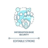 Türkisfarbenes Sicherheitskonzept der Informationsbasis. element der nationalen sicherheit abstrakte idee dünne linie illustration. isolierte Umrisszeichnung. editierbarer Strich. vektor