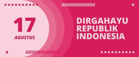 glad indonesiska självständighetsdagen banner bakgrund med röd och vit färg vektor