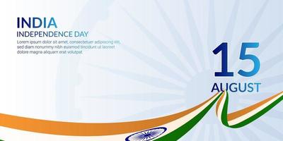 Indien självständighetsdagen bakgrund med kopia utrymme för presentation och banner design vektor