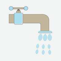 Wasserhahn-Vektor-Illustration Tropf, Wasser fallen lassen vektor