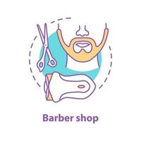 barbershop koncept ikon. män grooming idé tunn linje illustration. frisör. män skägg stil. vektor isolerade konturritning