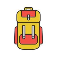 Farbsymbol für Campingrucksack. Rucksack, Tornister. isolierte Vektorillustration vektor