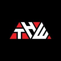 thw triangel bokstavslogotypdesign med triangelform. thw triangel logotyp design monogram. thw triangel vektor logotyp mall med röd färg. thw triangulära logotyp enkel, elegant och lyxig logotyp. thw