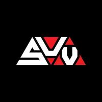 SUV-Dreieck-Buchstaben-Logo-Design mit Dreiecksform. SUV-Dreieck-Logo-Design-Monogramm. SUV-Dreieck-Vektor-Logo-Vorlage mit roter Farbe. suv dreieckiges logo einfaches, elegantes und luxuriöses logo. SUV vektor