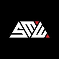 smw-Dreieck-Buchstaben-Logo-Design mit Dreiecksform. SMW-Dreieck-Logo-Design-Monogramm. smw-Dreieck-Vektor-Logo-Vorlage mit roter Farbe. smw dreieckiges Logo einfaches, elegantes und luxuriöses Logo. smw vektor