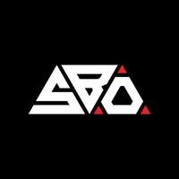 Sbo-Dreieck-Buchstaben-Logo-Design mit Dreiecksform. Sbo-Dreieck-Logo-Design-Monogramm. Sbo-Dreieck-Vektor-Logo-Vorlage mit roter Farbe. sbo dreieckiges Logo einfaches, elegantes und luxuriöses Logo. sbo vektor