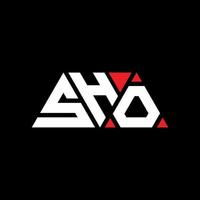 Sho-Dreieck-Buchstaben-Logo-Design mit Dreiecksform. Sho-Dreieck-Logo-Design-Monogramm. Sho-Dreieck-Vektor-Logo-Vorlage mit roter Farbe. sho dreieckiges Logo einfaches, elegantes und luxuriöses Logo. scho vektor