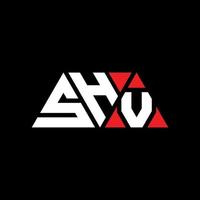 shv Dreiecksbuchstaben-Logo-Design mit Dreiecksform. shv-Dreieck-Logo-Design-Monogramm. shv-Dreieck-Vektor-Logo-Vorlage mit roter Farbe. shv dreieckiges Logo einfaches, elegantes und luxuriöses Logo. schw vektor
