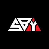 sby-Dreieck-Buchstaben-Logo-Design mit Dreiecksform. Sby-Dreieck-Logo-Design-Monogramm. Sby-Dreieck-Vektor-Logo-Vorlage mit roter Farbe. sby dreieckiges Logo einfaches, elegantes und luxuriöses Logo. sby vektor