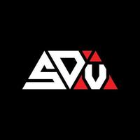 sdv-Dreieck-Buchstaben-Logo-Design mit Dreiecksform. SDV-Dreieck-Logo-Design-Monogramm. SDV-Dreieck-Vektor-Logo-Vorlage mit roter Farbe. sdv dreieckiges Logo einfaches, elegantes und luxuriöses Logo. sdv vektor
