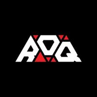 Roq-Dreieck-Buchstaben-Logo-Design mit Dreiecksform. Roq-Dreieck-Logo-Design-Monogramm. Roq-Dreieck-Vektor-Logo-Vorlage mit roter Farbe. roq dreieckiges logo einfaches, elegantes und luxuriöses logo. Roq vektor