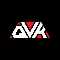 qvk-Dreieck-Buchstaben-Logo-Design mit Dreiecksform. qvk-Dreieck-Logo-Design-Monogramm. qvk-Dreieck-Vektor-Logo-Vorlage mit roter Farbe. qvk dreieckiges Logo einfaches, elegantes und luxuriöses Logo. qvk vektor