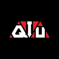 Qiu-Dreieck-Buchstaben-Logo-Design mit Dreiecksform. Qiu-Dreieck-Logo-Design-Monogramm. Qiu-Dreieck-Vektor-Logo-Vorlage mit roter Farbe. qiu dreieckiges Logo einfaches, elegantes und luxuriöses Logo. qiu vektor