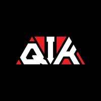 Qik-Dreieck-Buchstaben-Logo-Design mit Dreiecksform. Qik-Dreieck-Logo-Design-Monogramm. Qik-Dreieck-Vektor-Logo-Vorlage mit roter Farbe. qik dreieckiges Logo einfaches, elegantes und luxuriöses Logo. qik vektor