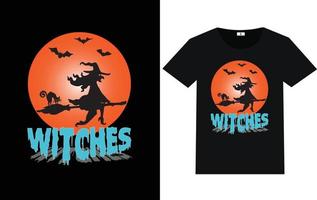 trendige halloween-typografie und grafisches t-shirt-design vektor