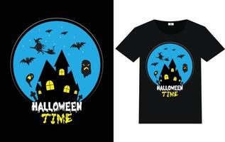 trendig halloween-typografi och grafisk t-shirtdesign vektor