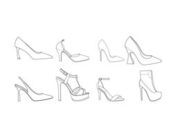 högklackade kvinnors skor vektor