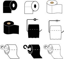 pappersrulle ikon. platt stil. toalettpappers tecken. symbol för toalettpapper. toalettpappersrulle tecken. vektor