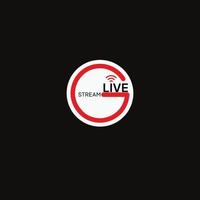 Schaltfläche Live-Streaming. Live-Stream-Logo. Live-Broadcast-Symbol, Online-Stream-Zeichen. Vektor