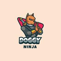 Illustrationsvektorgrafik von Doggy Ninja, gut für Logodesign vektor