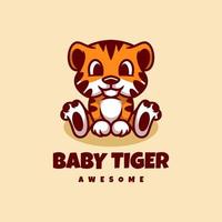 Illustrationsvektorgrafik des Babytigers, gut für Logodesign vektor