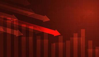 Börsenverlust roter Bildschirm. symbol für rezession, fallende preise, scheitern. Stock Candlebar-Diagramm Trend Geschäftsidee. Vektordesign vektor