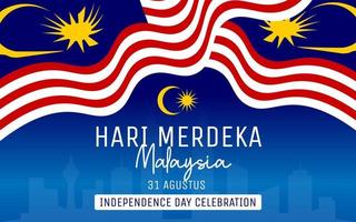 malaysia självständighetsdagen banner mall vektor