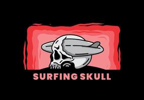 surfbräda piercing skalle illustration design vektor