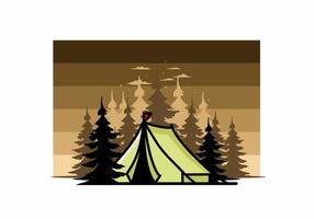 großes Campingzelt-Illustrationsdesign vektor