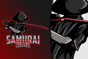 Samurai-Mädchen-eSport-Logo - Premium-Vektor vektor