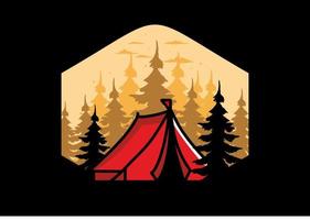 stor camping tält illustration design vektor