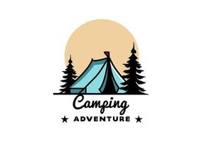 großes Campingzelt-Illustrationsdesign vektor