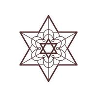 star of david logotyp. judisk religion tecken linjekonst. symmetri dekorativt element. vektor illustration